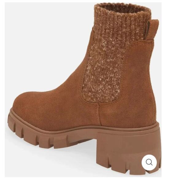 NWOT Steve Madden Hayle Platform Chelsea Boot Chestnut Suede - Sz 10 - Picture 4 of 9
